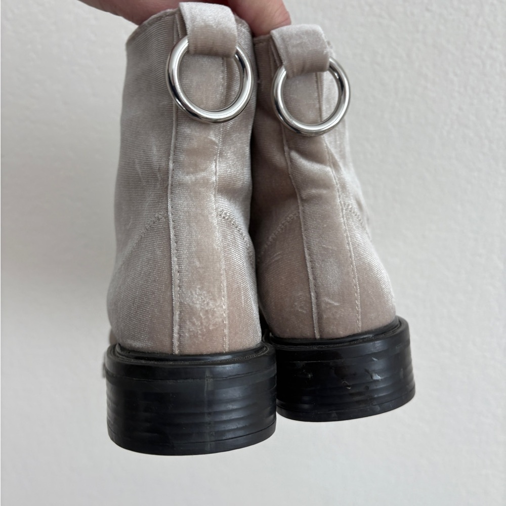 Dolce Vita Silver Velvet Bardot Booties - Picture 7 of 7